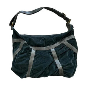 Tomboy Wiz Teal Green Velour Shoulder Bag